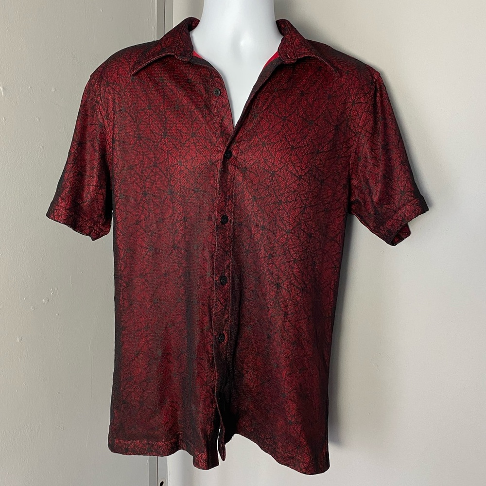 Dress Shirt Button Up Punk Gothic Spider Web Lace